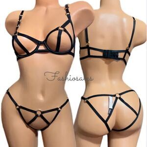 Victoria’s Secret Luxe Set Very Sexy Strappy Balconette bra & Cheekini Panty XL